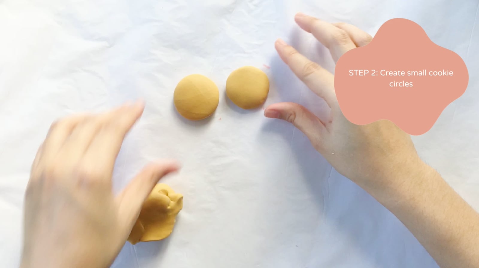 Step 2 of the DIY clay cookies tutorial: Create small cookie circles.