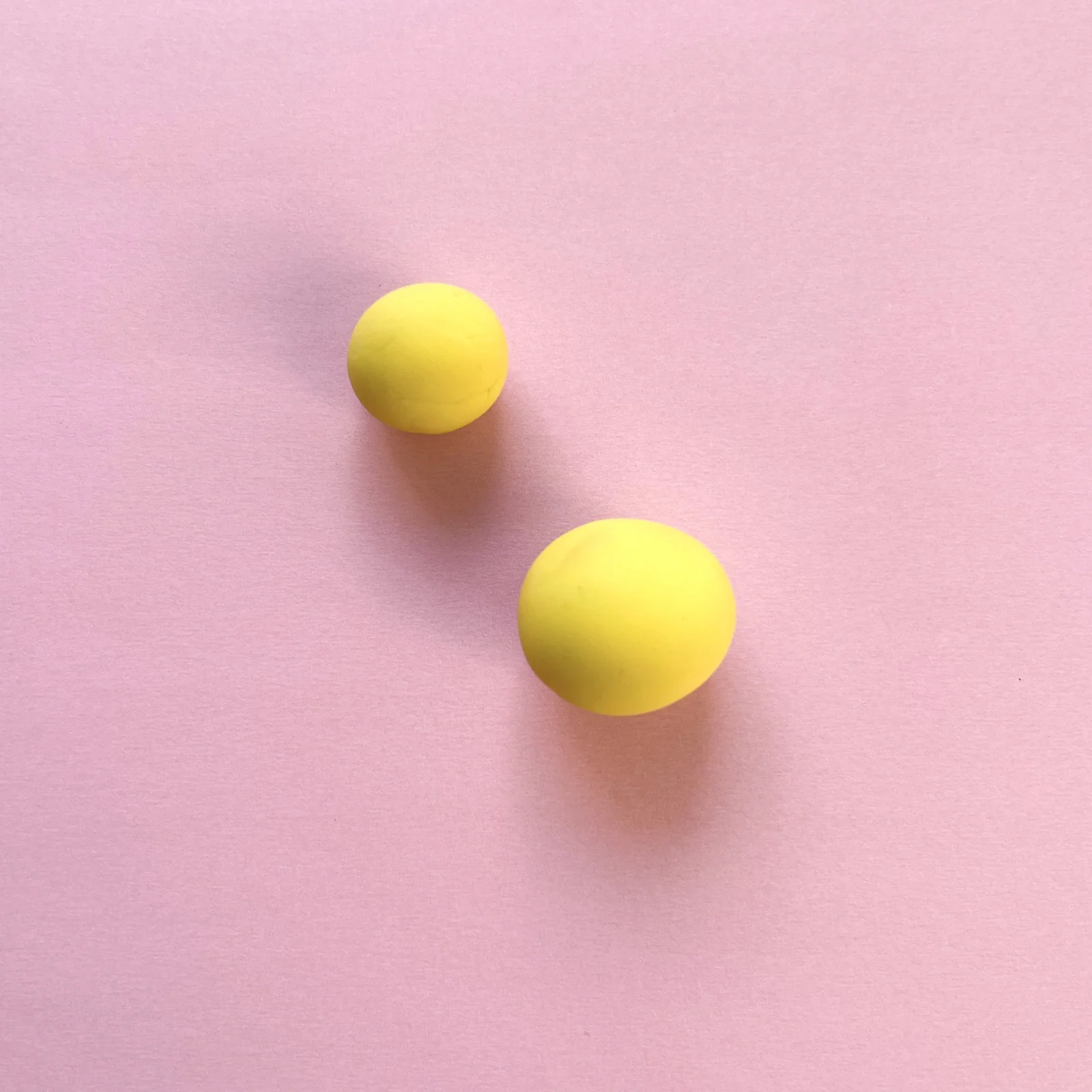 Step 2 of the mini clay animal erasers tutorial: make a bigger ball for the duck's body