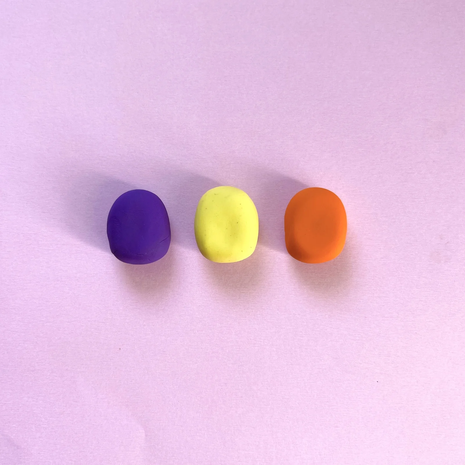 Step 1 of the mini clay food erasers tutorial: shape the tops of the popsicles