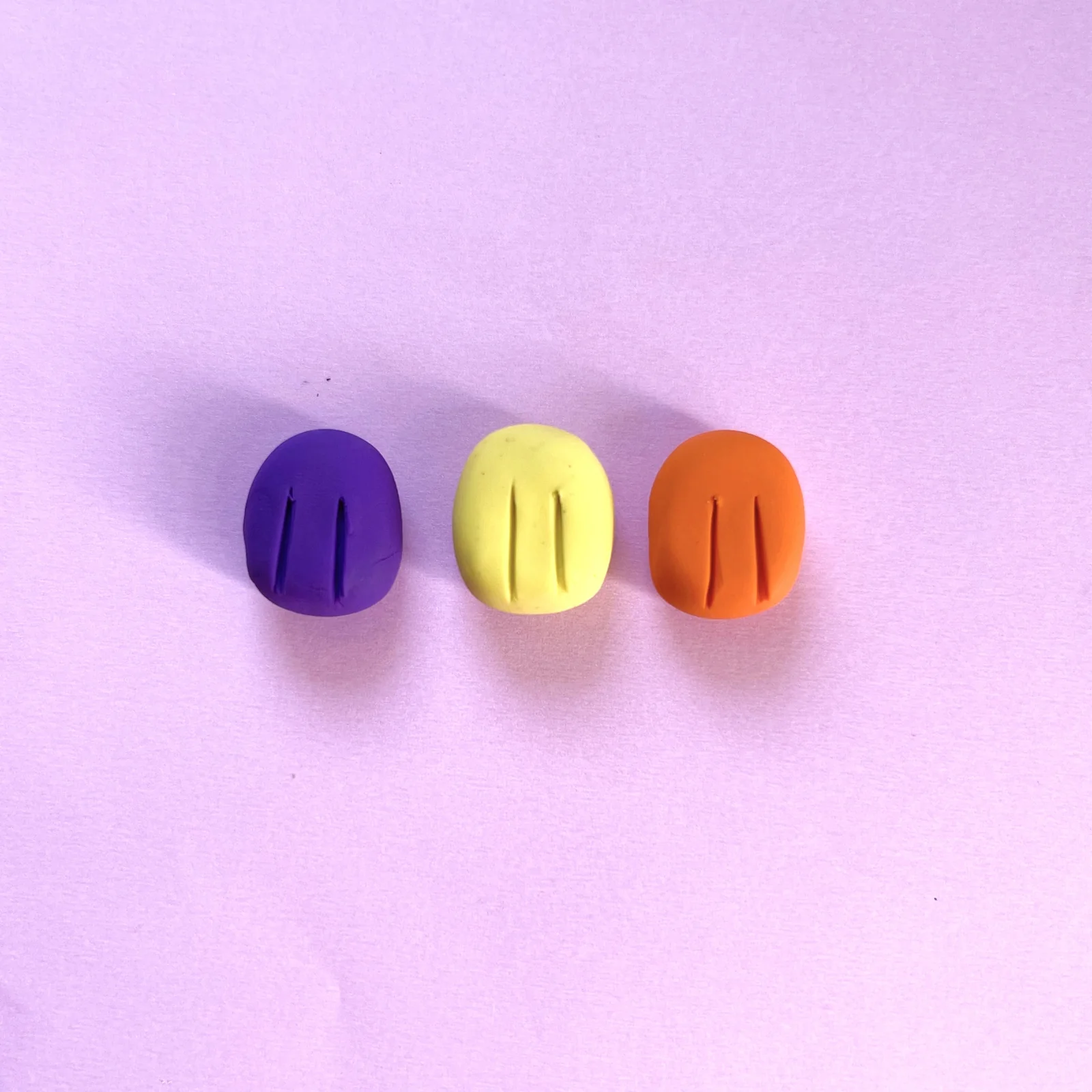 Step 2 of the mini clay food erasers tutorial: add details with any tool