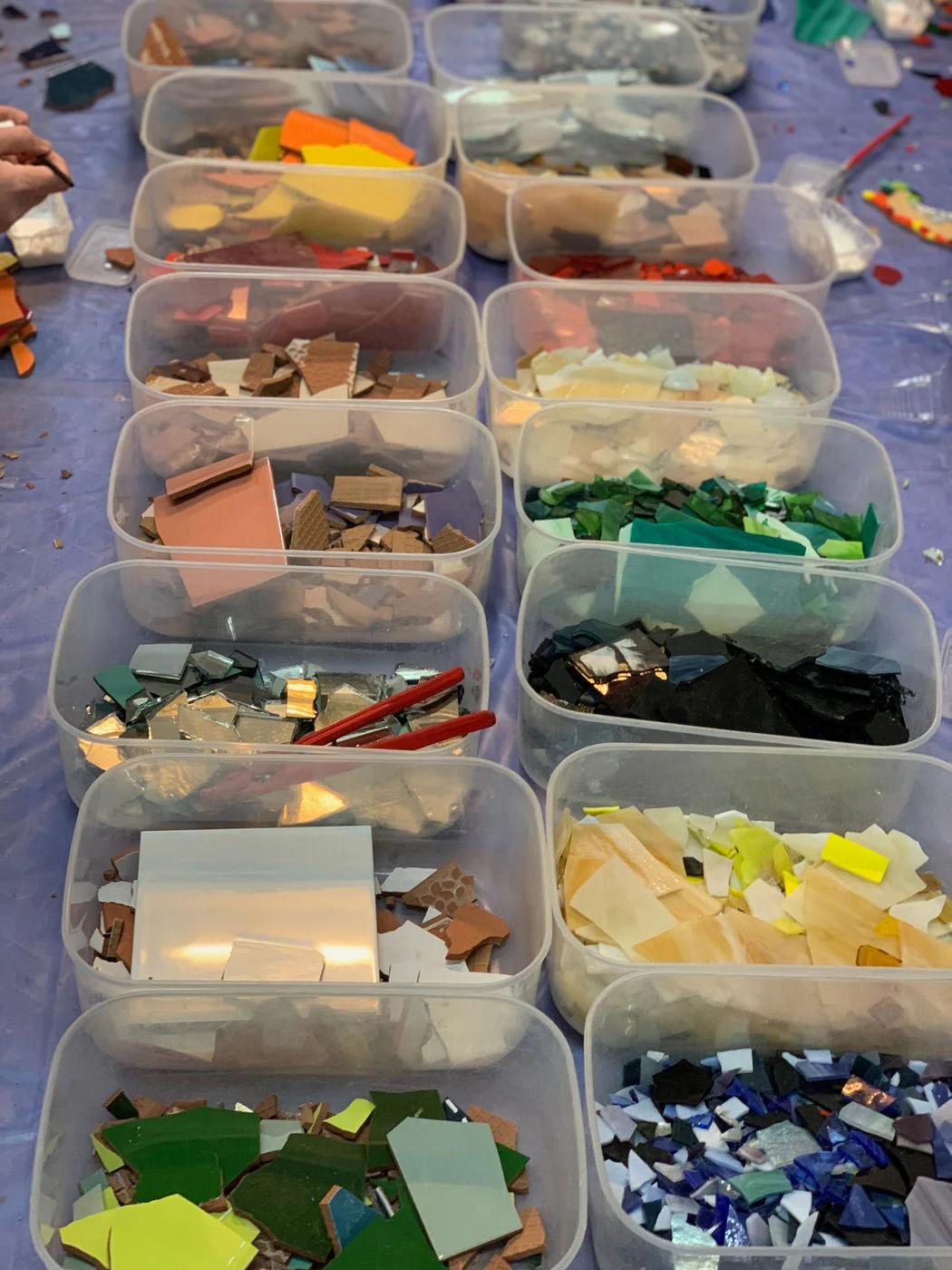 Making mosaics in a Barcelona workshop